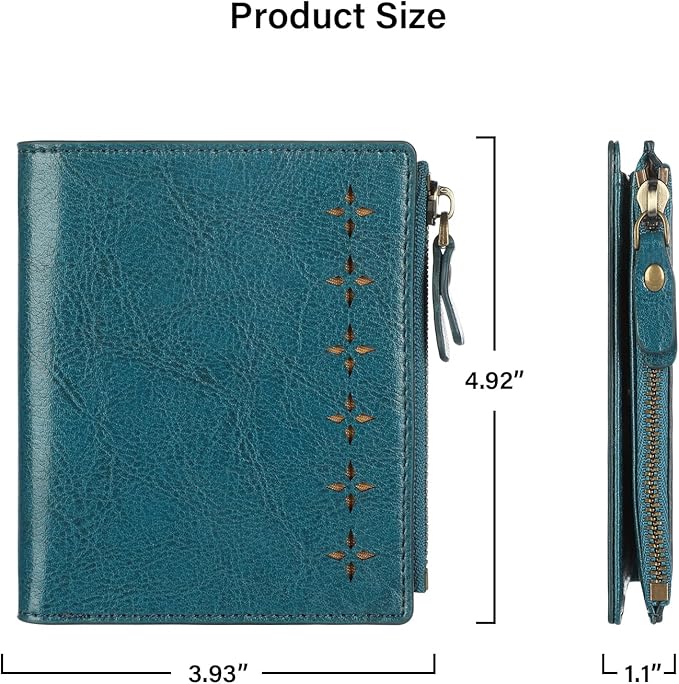 Lavemi Ultra Thin Small Compact Leather Womens Girls Wallets RFID Blocking Credit Card Holder for Women