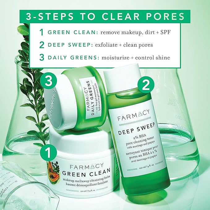 Farmacy 2% Salicylic Acid Toner for Face - Deep Sweep Gentle BHA Exfoliant for Oily Skin - Refines Texture with Papaya Enzymes & Moringa Water for a Healthy-Looking Complexion (10ml)