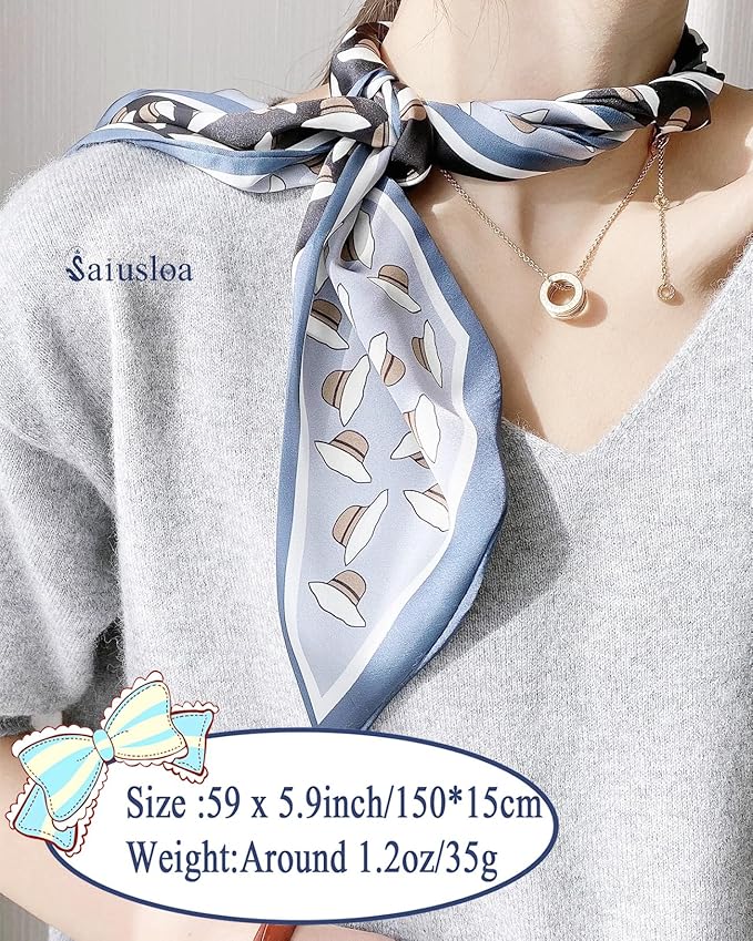Purse Scarf For Handbags Head Scarves For Women's Hair Bags Scarfs Long Skinny Scarves Fashion Silky