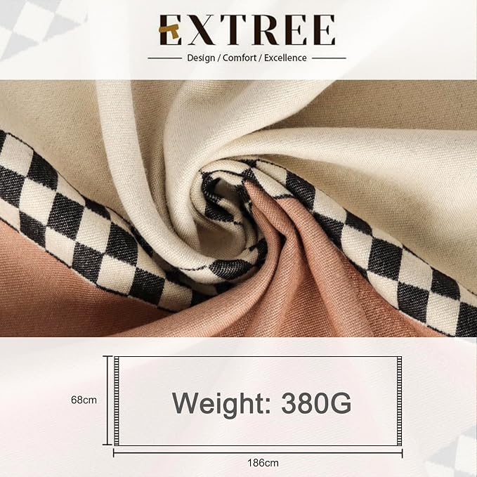 EXTREE Scarfs for Women Pashmina Silky Shawl Wrap for Evening Dressing Blanket Open Front Poncho Cape