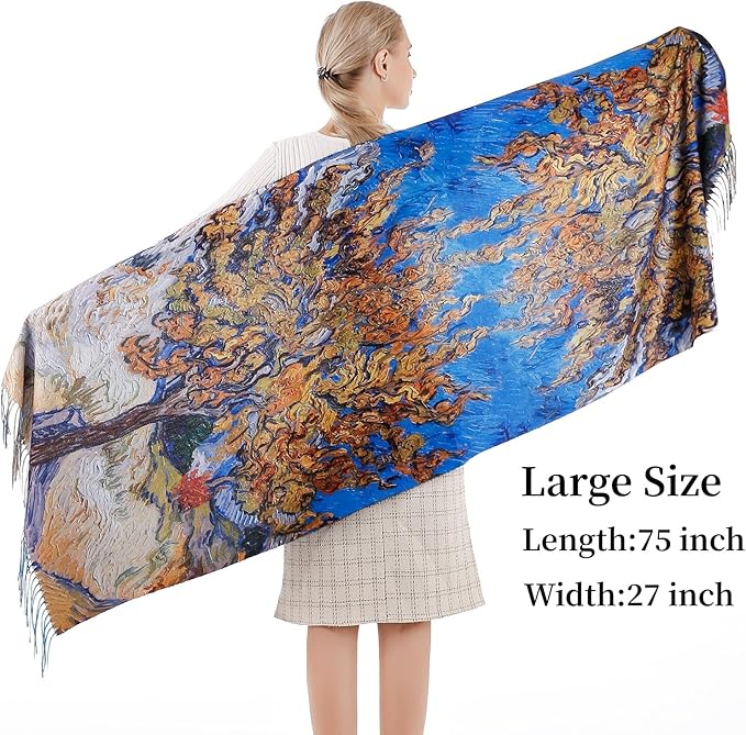 Scarf Shawl Wraps for Women Pashmina Soft Cashmere Scarf Printed Large Blanket Scarf Warm for Fall Winter