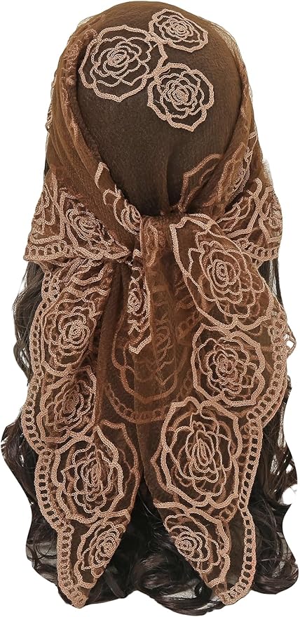 Floerns Women's Flower Embroidery Hair Scarf Headband Sheer Lace Hair Bandana