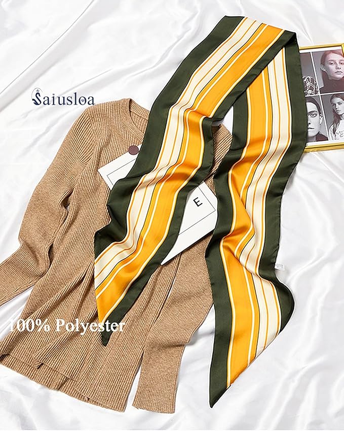 Purse Scarf For Handbags Head Scarves For Women's Hair Bags Scarfs Long Skinny Scarves Fashion Silky