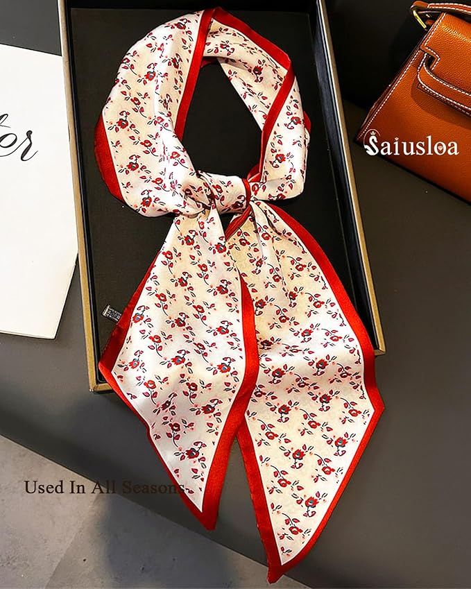 Purse Scarf For Handbags Head Scarves For Women's Hair Bags Scarfs Long Skinny Scarves Fashion Silky