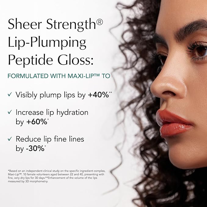 Thrive Causemetics Sheer Strength Lip Plumping Peptide Gloss, Lip Plumper with Vitamin E, Peptides, Plumps, Smooths & Hydrates Lips, High Shine, Vegan & Cruelty Free, Emily (Clear Shimmer)