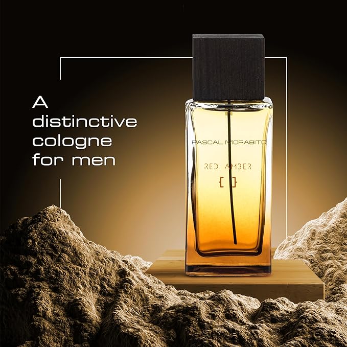 Pascal Morabito - Red Amber - 3.4 Oz Eau De Toilette - Fragrance Mist For Men - Spicy Oriental Scent - Cologne Spray With Apple, Pepper, Geranium, Tonka, Wood Accords