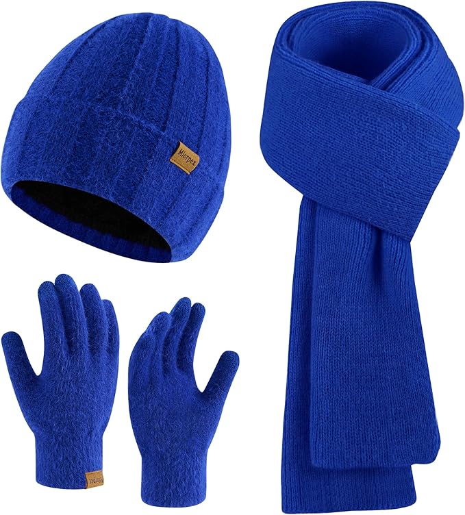 Womens Beanie Hat Scarf Gloves Set Gifts for Women Men
