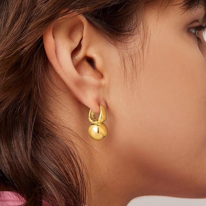 CHESKY Christmas Gifts Pearl Earrings for Women, Dainty 14K Gold Plated/Silver Plated Drop Quality Handpicked AAA+ Freshwater Cultured Round Pearls Dangle Earrings Wedding Jewelry for Women Gifts