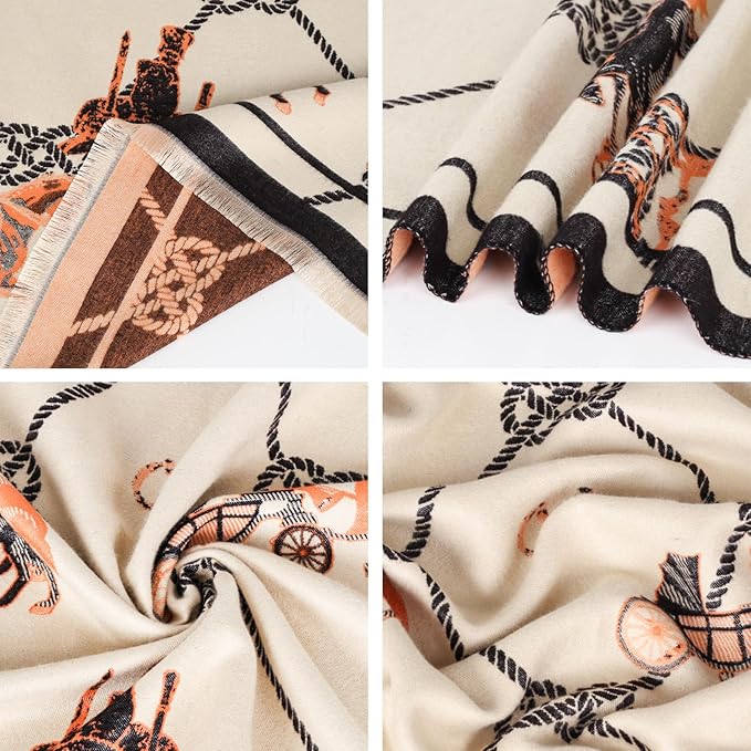 EXTREE Scarfs for Women Pashmina Silky Shawl Wrap for Evening Dressing Blanket Open Front Poncho Cape