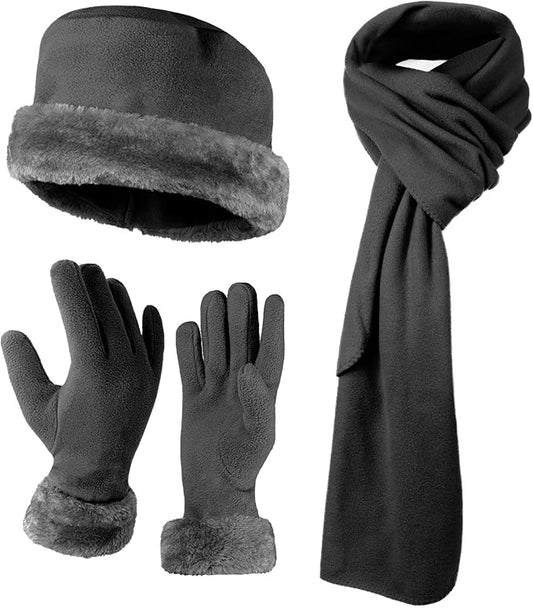boxed-gifts Women's Warm Fleece Winter - Women's Hat and Glove Set + Hats Gloves Scarves for Women