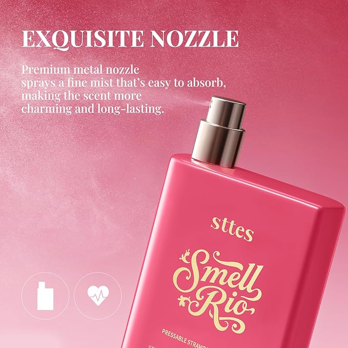 Sttes Perfume 606# Pressable Strawberry Gummies (2 Pack) - Long-Lasting Strawberry, Marshmallow, Vanilla & Candy Gourmand Eau de Parfum - 2×100ml (3.4 fl oz) Sweet Playful Women's Gift Set