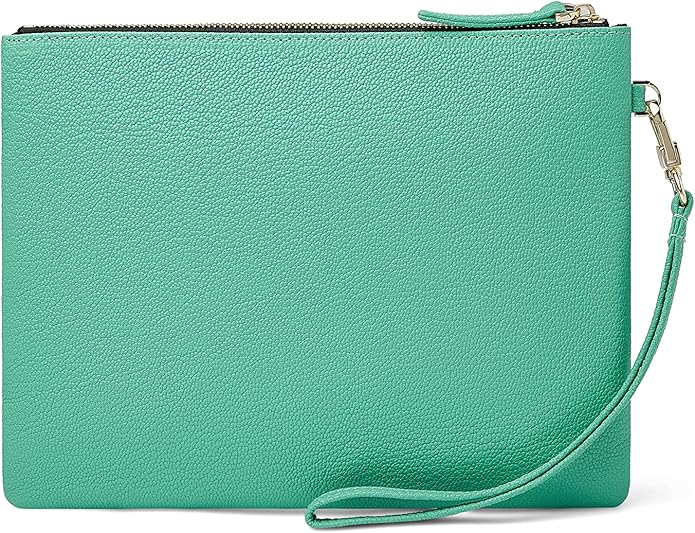 DORIS&JACKY Lambskin Leather Wristlet Clutch Purse for Women Soft Designer Slim Cell Phone Pouch Bag with Detachable Strap