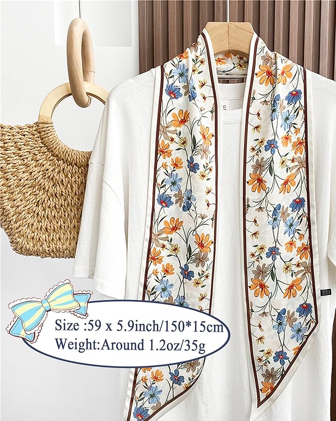 Purse Scarf For Handbags Head Scarves For Women's Hair Bags Scarfs Long Skinny Scarves Fashion Silky