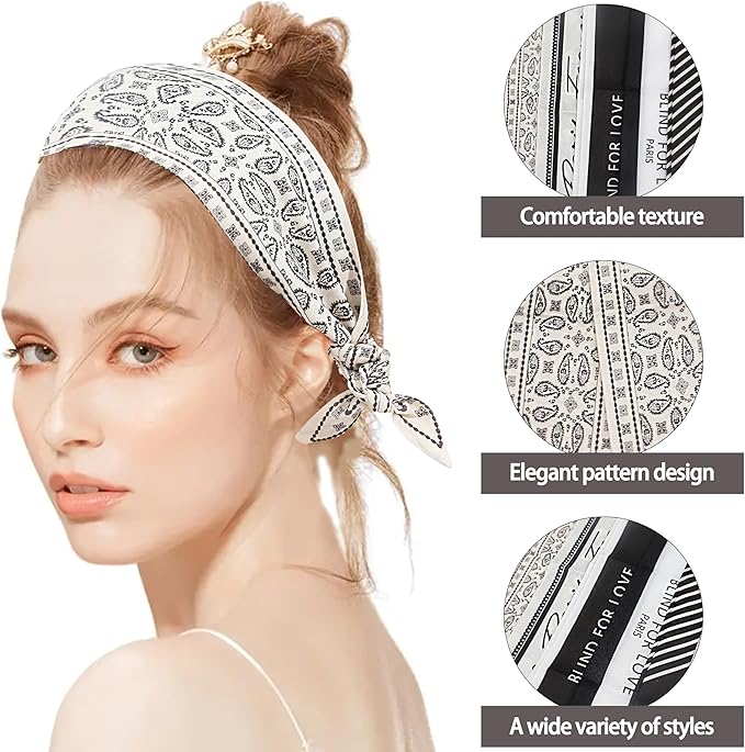 Purse Scarf for Women, Multifunctional Skinny Scarf for Bags Hair Neck Fashion Accessories