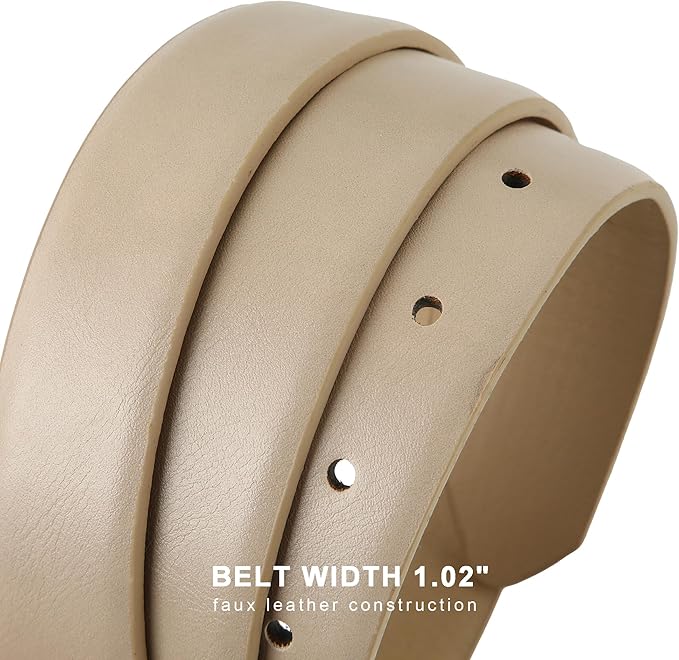 Earnda Belts for Women Faux Leather Waist Belt with Gold/Silver Buckle Casual Jeans Pants Dresses