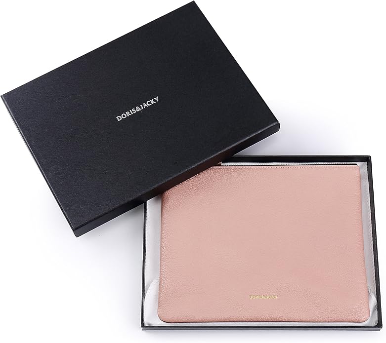 DORIS&JACKY Lambskin Leather Wristlet Clutch Purse for Women Soft Designer Slim Cell Phone Pouch Bag with Detachable Strap