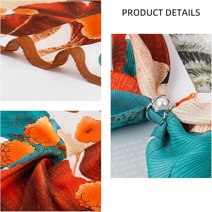 27.5 Inches Satin Bandanas Head Scarf for Women Silk Neck Scarves Accessories for Sleeping Handbags Scarf