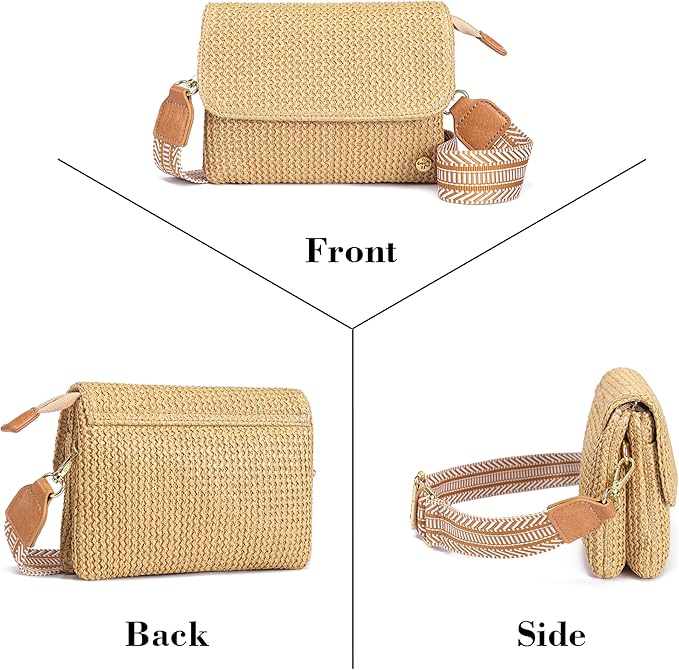 MINICAT Straw Small Summer Purses for Women Crossbody Purse Beach Bags for Everyday Cruise Travel Vacation Essentials | Straw, Small, Summer, for Everyday, Cruise, Travel, Vacation, Essentials