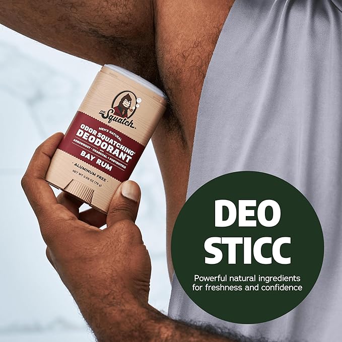 Dr. Squatch Natural Deodorant for Men - Odor-Squatching Aluminum Free - Alpine Sage & Fresh Falls (2.65 oz, 2-Pack)