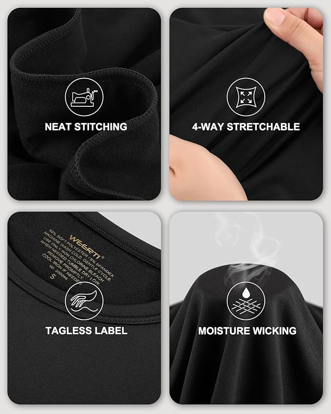WEERTI Thermal Underwear for Women Long Johns with Fleece Lined Base Layer Women Cold Weather Top Bottom