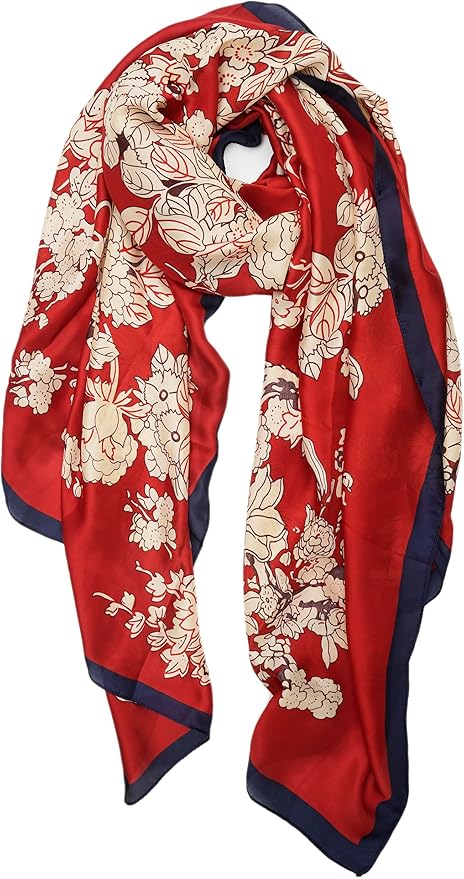 YOUR SMILE Large Mulberry Silk Feeling Long Stain Scarf Lightweight Sunscreen Shawls Wraps for Women