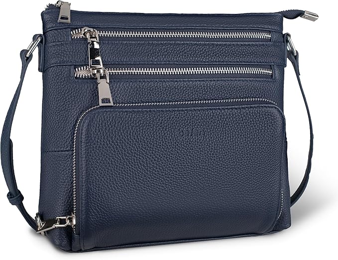 befen Genuine Leather Crossbody Bags for Women, Medium Anti-Theft Shoulder Purse with Built in RFID Wallet for Travel