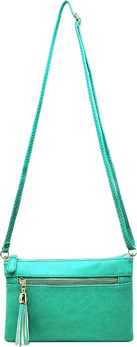 Solene Women's Lightweight Multi Compartment Wristlet Clutch Wallet Crossbody Bag
