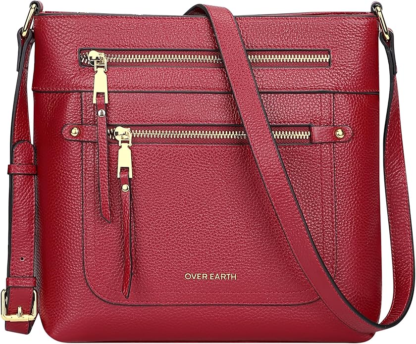 Over Earth Crossbody Bags for Women Leather Purses for Ladies with Multiple Pockets