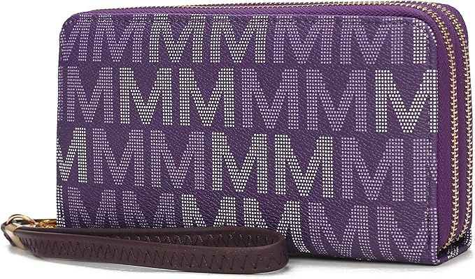 MKF Collection Wristlet Wallet for Women, Small Vegan Leather Credit Card Holder with Zipper Coin Pocket Wallet Purse Handbag By Mia K