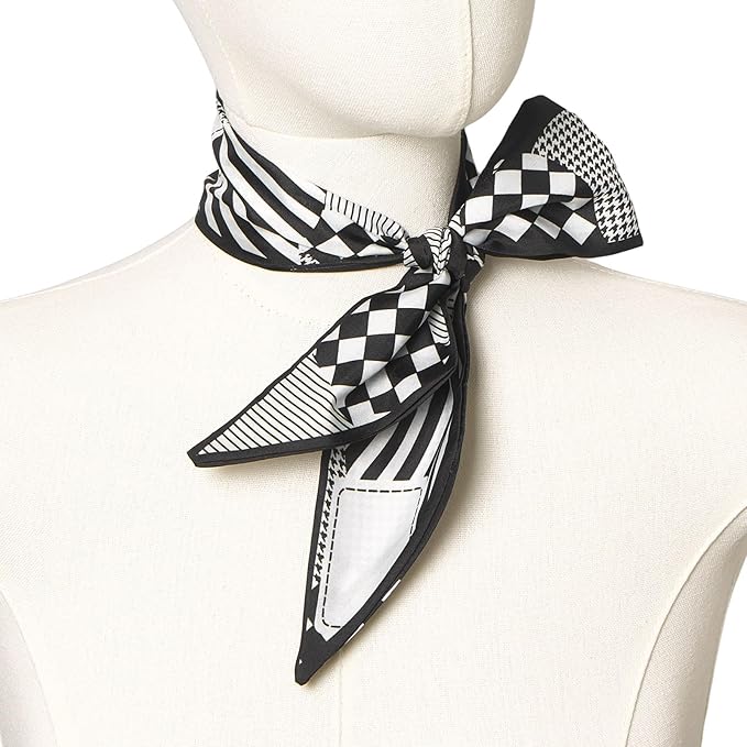 4 Pack Purse Scarf Handbags Skinny Twill Hair Scarves Narrow Neck Scarf Band Women Fashion Accessories Bag Charms