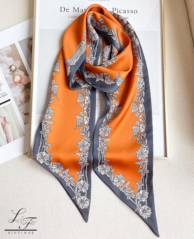 Head Scarf Hair Neck Scarves For Women Purse Bag Scarfs For Handbags Silky Long Thin Satin Headscarf Fashion