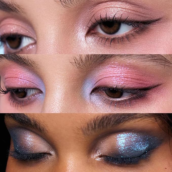 Flower Knows Shell's Jewel 6-Color Makeup Palette,Pink Blue Eyeshadow with 4 Matte + 2 Shimmer Shades,Blendable Smooth Cute Eye Makeup,0.23 Oz(02 Mermaid's Tears)