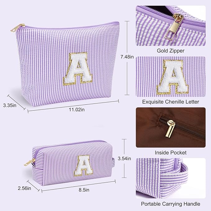 YOOLIFE Christmas Gifts For Teenage Girls Stocking Stuffers For Teen Girls Initial Makeup Bag | Cosmetic Travel Toiletry Bag | 9 10 11 12 13 14 15 Years Old | Teen Girl Gifts Trendy Stuff E