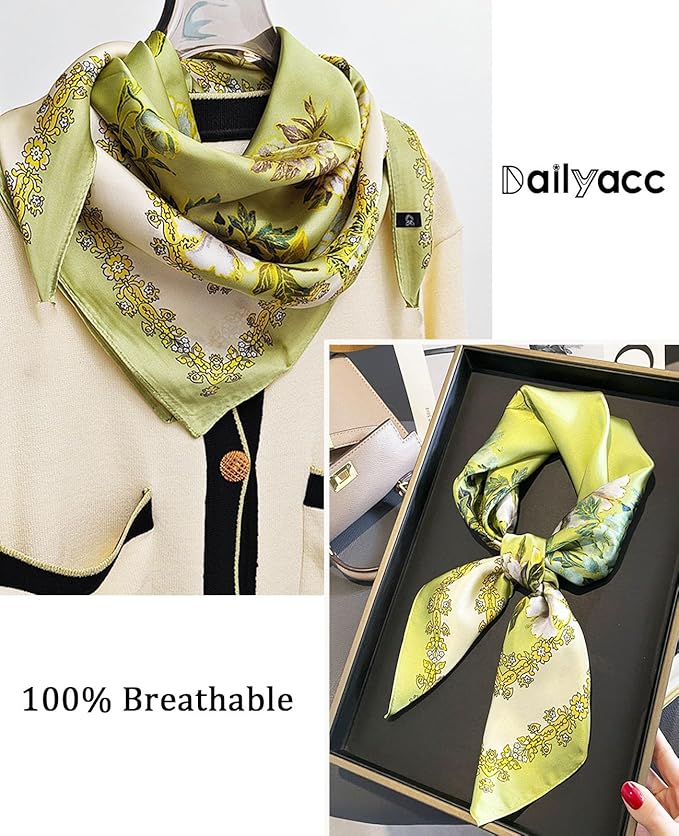 Dailyacc Hair Bandanas Scarf For Women Lightweight Fashion Neck Silk Satin Head Scarves For Sleeping Handbags Scarf