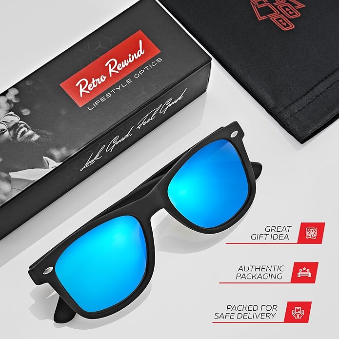 Retro Rewind Polarized Sunglasses for Men and Women - UV Protection Classic Sun Glasses