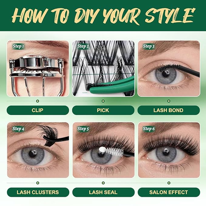 Lash Clusters,96 Pcs Cluster Lashes D Curl 18mm DIY Lash Extensions Eyelash Clusters,KEYYOU Volume Wispy Individual Lashes Soft&Comfortable Easy DIY at Home(Y10,D-18mm)