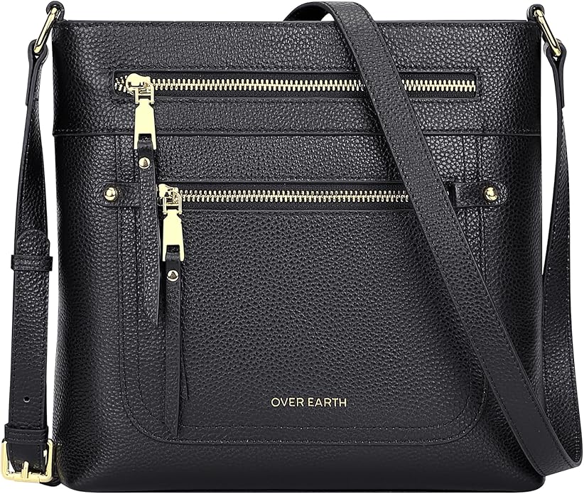 Over Earth Crossbody Bags for Women Leather Purses for Ladies with Multiple Pockets