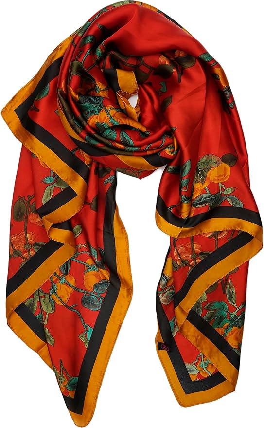 YOUR SMILE Large Mulberry Silk Feeling Long Stain Scarf Lightweight Sunscreen Shawls Wraps for Women