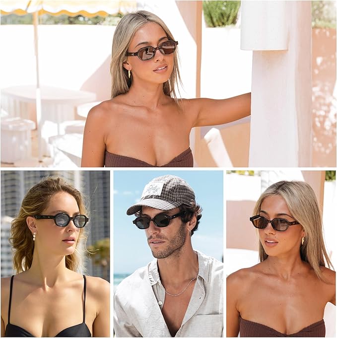 SOJOS Retro Polarized Hexagon Sunglasses for Women Men, UV400 Trendy Rectangle 70s 80s 90s Shades SJ2389