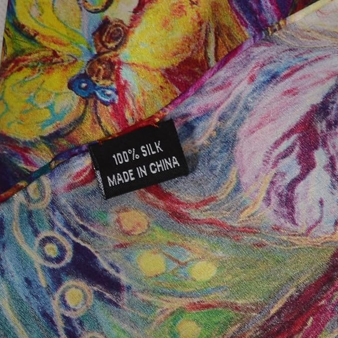 100% Mulberry Silk Scarf for Women Neck Oblong Headscarves Long Floral Print Lightweight Silk Wraps Shawls 67"*20"