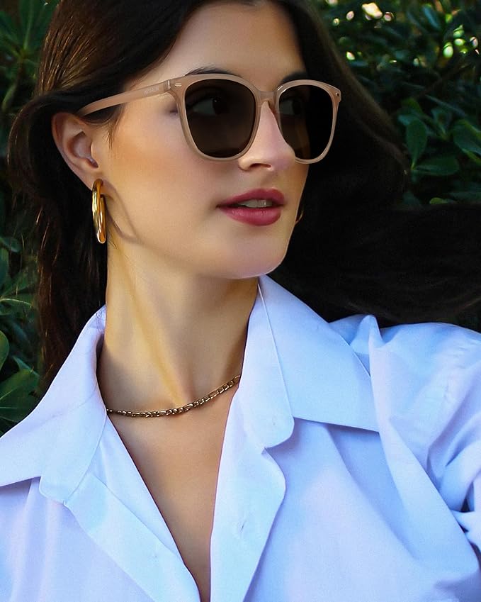 FIMILU 2 Packs Sunglasses for Women Polarized UV400 Protection Lens Big Frame Fashion Glasses Trendy Stylish Shade