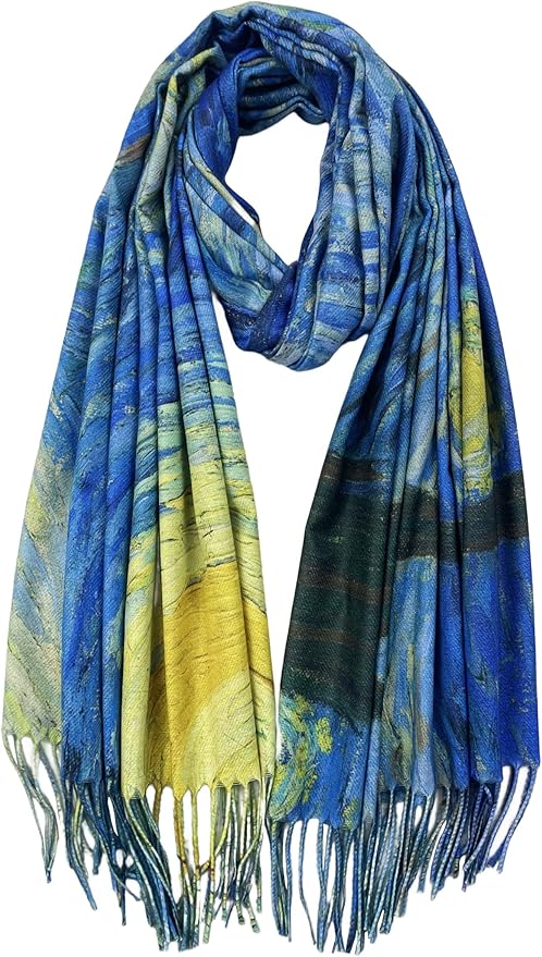 VENVSBEE Van Gogh Art Print Scarf for Women Best Gift Soft Warm Shawl Wrap Pashmina Rave