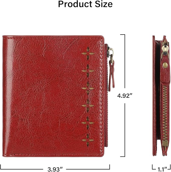 Lavemi Ultra Thin Small Compact Leather Womens Girls Wallets RFID Blocking Credit Card Holder for Women