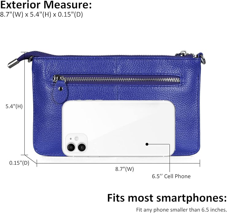 befen Genuine Leather Wristlet Clutch Wallet Purses Small Crossbody Bags for Women with RFID Blocking Card Slots
