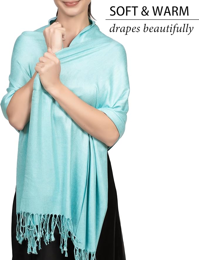 Achillea Soft Silky Pashmina Scarf for Women – Shawl Wrap for Evening Dresses, Bridesmaids, Weddings & Everyday Wear