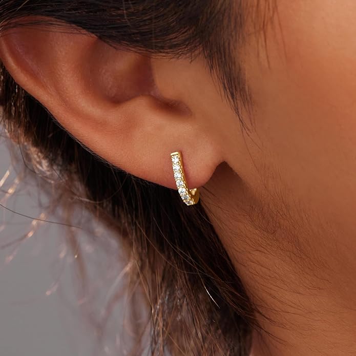 Gold Plated Statement Chunky Dangle Stud Earrings for Women, Gold Plated Hoop Knot Claw Earrings Tarnish Free Jewelry for Women Gifts
