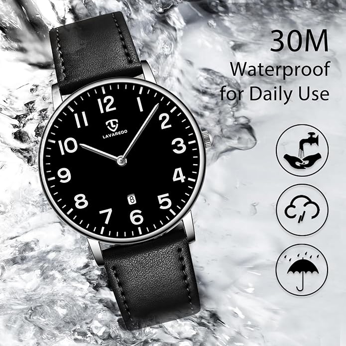 BEN NEVIS Watch, Mens Watch, Minimalist Fashion Simple Wrist Watch Analog Date with Leather Strap