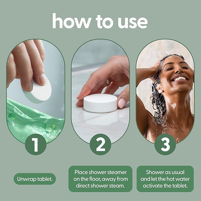 Eucalyptus Aromatherapy Shower Steamers – Supports Sinus Relief, Relaxation, Sleep, and Post-Workout Recovery – 14 Individually Wrapped Essential Oil Tablets by M3 Naturals