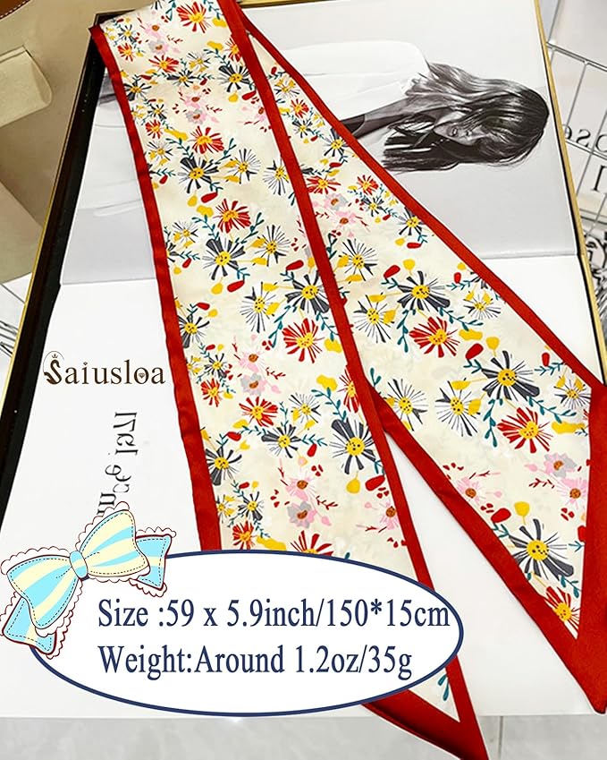 Purse Scarf For Handbags Head Scarves For Women's Hair Bags Scarfs Long Skinny Scarves Fashion Silky