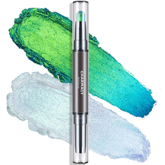 CHARMACY Multichrome 2 in 1 Cream Eyeshadow Stick, Waterproof Eye Brightener Highlighter Stick Makeup, High Pigmented, Smudge-Proof, Vegan & Cruelty-Free (905)